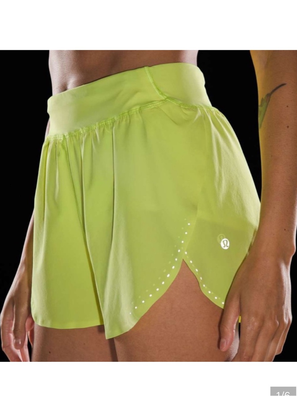 Lululemon Fast and Free Reflective High-Rise Classic Fit Short 3" Electric Green